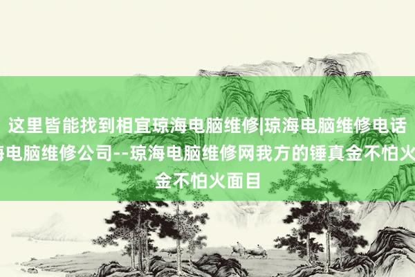 这里皆能找到相宜琼海电脑维修|琼海电脑维修电话|琼海电脑维修公司--琼海电脑维修网我方的锤真金不怕火面目
