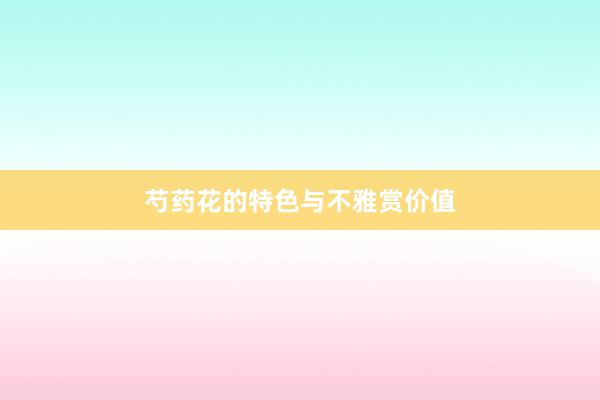 芍药花的特色与不雅赏价值