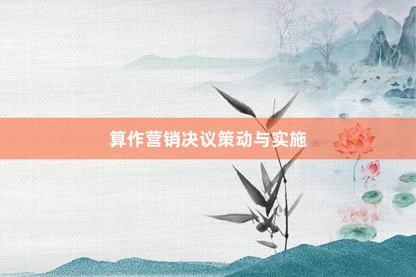 算作营销决议策动与实施